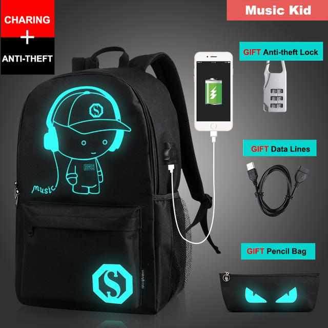 Luminous School USB Charger Backpack-Backpacks-Golonzo
