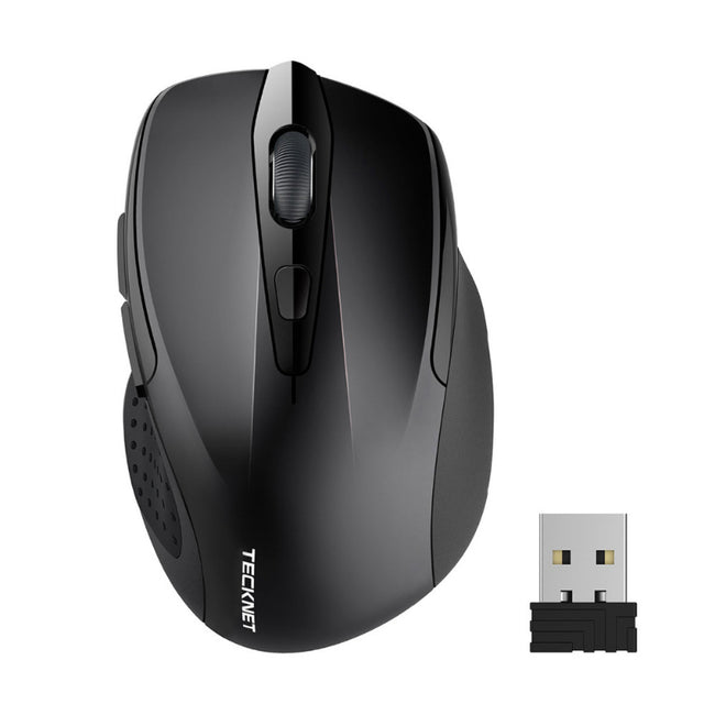 TeckNet Pro Wireless Mouse Nano Receiver Ergonomic Mice - 6 Buttons 2400DPI-Mice & Trackballs-Golonzo