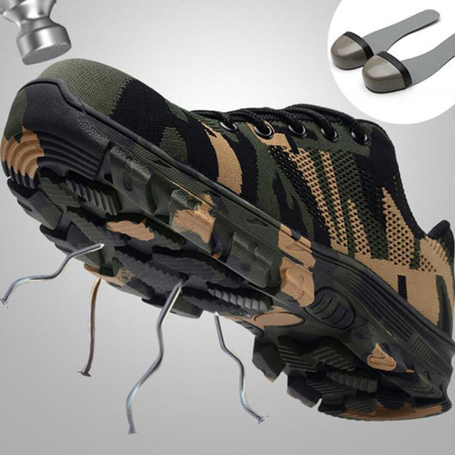 SAFETY SHOES CAMOUFLAGE STEEL IMPACT RESISTANT-Casual Shoes-Golonzo