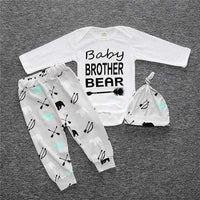 2018 baby boy clothes set - long-sleeved Romper + trousers + hat-baby and toddler outfits-Golonzo