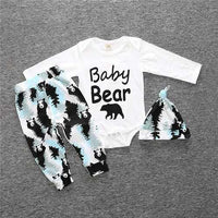 2018 baby boy clothes set - long-sleeved Romper + trousers + hat-baby and toddler outfits-Golonzo