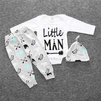 2018 baby boy clothes set - long-sleeved Romper + trousers + hat-baby and toddler outfits-Golonzo