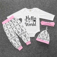 2018 baby boy clothes set - long-sleeved Romper + trousers + hat-baby and toddler outfits-Golonzo