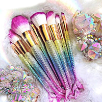 10PCS Mermaid Shape Makeup Brush - Golonzo -                                                                             