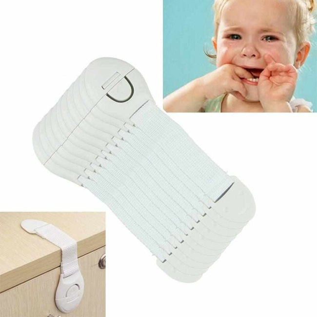 10Pcs Child Safety Cabinet Locks & Straps - Golonzo -                                                                             