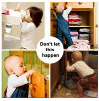10Pcs Child Safety Cabinet Locks & Straps - Golonzo -                                                                             