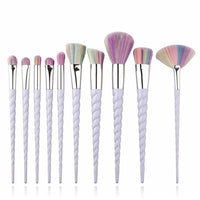 10 Pcs Professional Makeup Unicorn Rainbow Brush Set - Golonzo -                                                                             