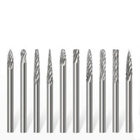 10pcs Metal Drawing Tungsten Carbide Milling Cutter Rotary Tool - Golonzo -                                                                             