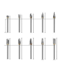 10pcs Metal Drawing Tungsten Carbide Milling Cutter Rotary Tool - Golonzo -                                                                             