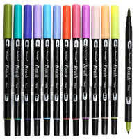12PCs ABT Brush and Fine Tip Dual Brush Pen Art Markers - Golonzo -                                                                             
