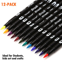 12PCs ABT Brush and Fine Tip Dual Brush Pen Art Markers - Golonzo -                                                                             