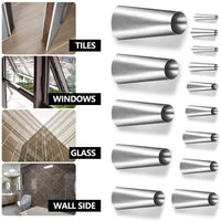 14Pcs Caulk Nozzle Applicator Caulking Finisher Stainless Steel - Golonzo -                                                                             