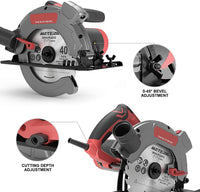 1500W Aluminum Body Electric Corded Circular Saw - Golonzo -                                                                             