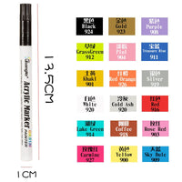 12/18 Colors 0.7mm Acrylic Paint Marker pen for Ceramic Rock Glass - Golonzo -                                                                             