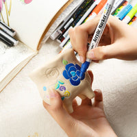 12/18 Colors 0.7mm Acrylic Paint Marker pen for Ceramic Rock Glass - Golonzo -                                                                             