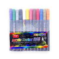 12/18 Colors 0.7mm Acrylic Paint Marker pen for Ceramic Rock Glass - Golonzo -                                                                             