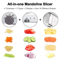 18 Types Adjustable Stainless Steel Mandoline Vegetable Slicer - Golonzo -                                                                             