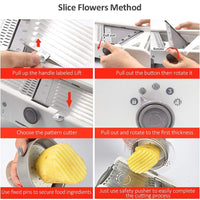 18 Types Adjustable Stainless Steel Mandoline Vegetable Slicer - Golonzo -                                                                             