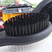 1PC Double Faced Pet Hair Brush with Plastic Handle - Golonzo -                                                                             
