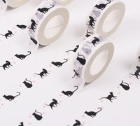 1PC New 15mm x 10m Cartoon Black Cat Japanese Paper Tapes - Golonzo -                                                                             