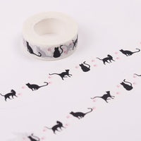 1PC New 15mm x 10m Cartoon Black Cat Japanese Paper Tapes - Golonzo -                                                                             