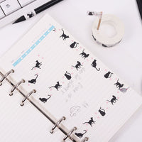 1PC New 15mm x 10m Cartoon Black Cat Japanese Paper Tapes - Golonzo -                                                                             