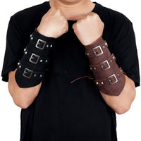 1pc Men Medieval Cosplay Leather Arm Armor - Golonzo -                                                                             
