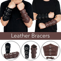 1pc Men Medieval Cosplay Leather Arm Armor - Golonzo -                                                                             