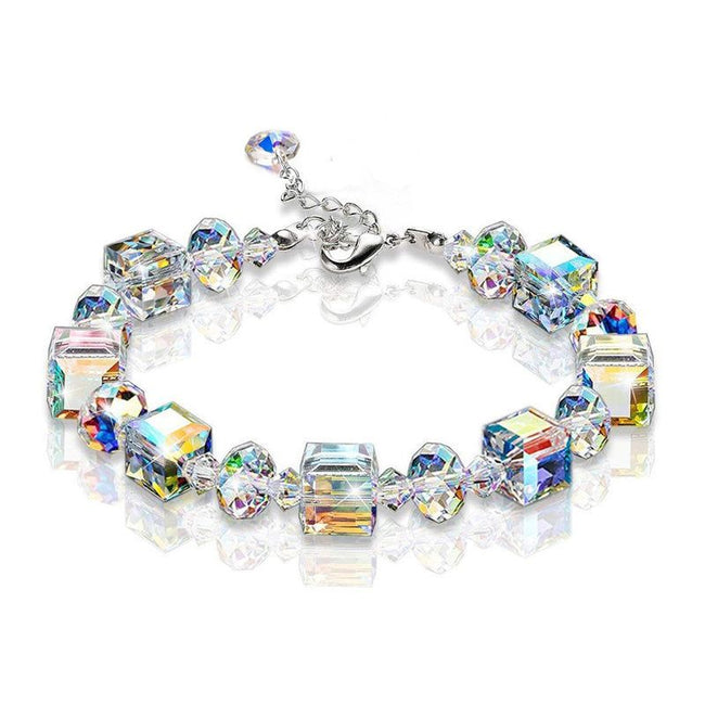 2019 Fashion Summer Square Crystals Link Chain Stretch Charm Bracelets For Women Adjustable Party Jewelry Pulseras Mujer|Chain & Link Bracelets - Golonzo -                                                                             