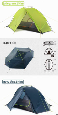 20D Nylon Taga Outdoor Camping Tent - Ultralight One Man 1kg Two Man 1.2kg Waterproof Tent - Golonzo -                                                                             