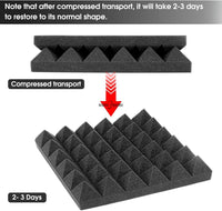 12/24pcs 300x300x50mm Studio Acoustic Pyramid Foam Soundproof - Golonzo -                                                                             