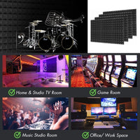 12/24pcs 300x300x50mm Studio Acoustic Pyramid Foam Soundproof - Golonzo -                                                                             