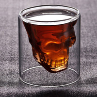 25-250ml Double glass cup Transparent skull - Golonzo -                                                                             