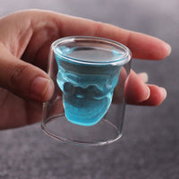 25-250ml Double glass cup Transparent skull - Golonzo -                                                                             