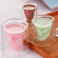 25-250ml Double glass cup Transparent skull - Golonzo -                                                                             