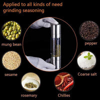 2 in 1 Stainless Steel Salt and Pepper Grinder - Golonzo -                                                                             
