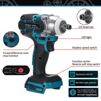 3 In 1 Brushless Electric Impact Wrench 1/2 inch Power Tool - Golonzo -                                                                             
