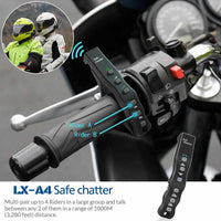 2 pcs A4BT Bluetooth Motorcycle Helmet Intercom Headset with Remote Controller for 4 Riders - Golonzo -                                                                             