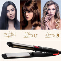 2in1 Ionic Flat Iron Hair Curler and Straightener Wand - Golonzo -                                                                             