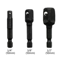 3pcs Impact Socket Adapter 1/4 3/8 1/2inch - Golonzo -                                                                             