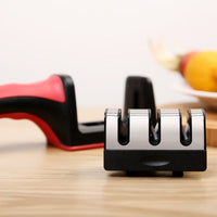 3-Stage Knife Sharpener - Manual Kitchen Knife Sharpening Tool - Golonzo -                                                                             