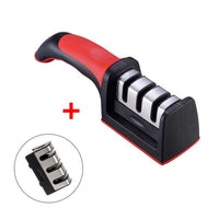 3-Stage Knife Sharpener - Manual Kitchen Knife Sharpening Tool - Golonzo -                                                                             