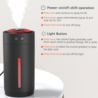 300ml Mini Portable Ultrasonic Cold Mist Humidifier - Golonzo -                                                                             