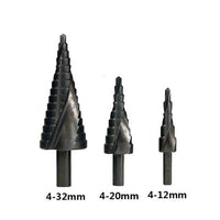 3pc/set 4-20/32MM HSS Cobalt Step Drill Bit Set - Golonzo -                                                                             