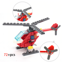 348pcs Fire Fighting Building Blocks Set - 4in1 Trucks Car Helicopter Boat Building Blocks - Golonzo -                                                                             