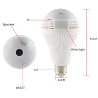 360 Degree LED Light Bulb Camera - Wireless Panoramic Home Security WiFi CCTV Fisheye - Golonzo -                                                                             
