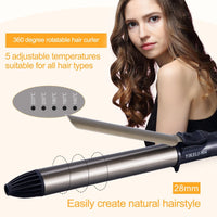 360 Degree Rotatable Iron Hair Roller Curling Wand - Golonzo -                                                                             