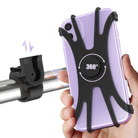 360° Rotation Bike Phone Mount Detachable with Adjustable Universal Silicone Handlebar - Golonzo -                                                                             