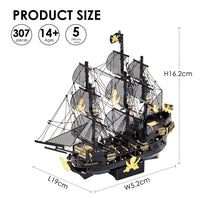 3D Metal Puzzle - Black Pearl Model Building Kits - Golonzo -                                                                             