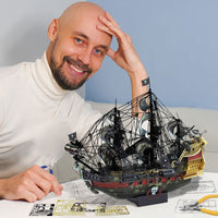 3D Metal Puzzle - The Queen Anne's Revenge Jigsaw Pirate Ship DIY - Golonzo -                                                                             